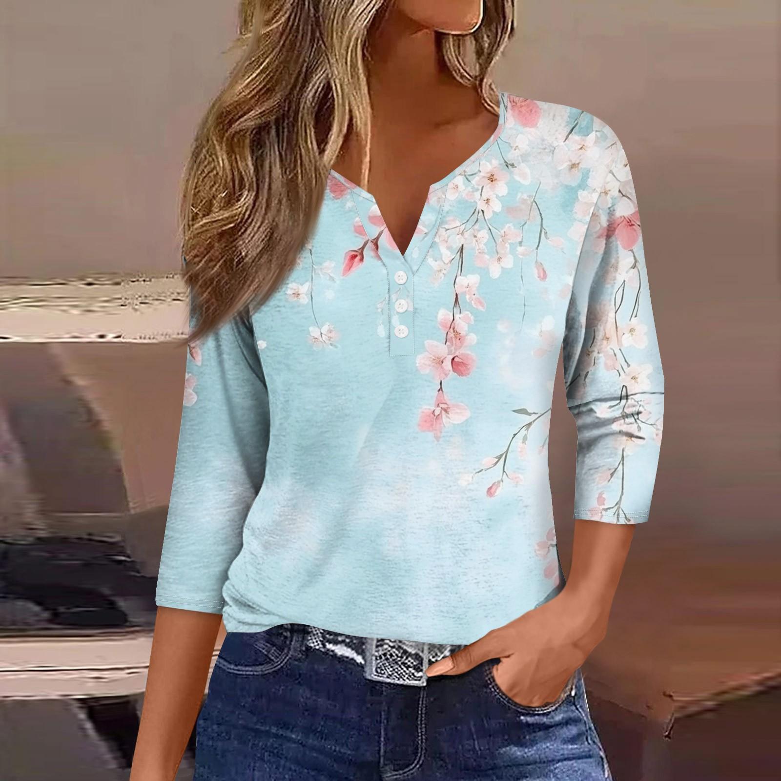 

Women s Neck Vintage Floral Print Ribbed Short Sleeve T-Shirt Top XL белый