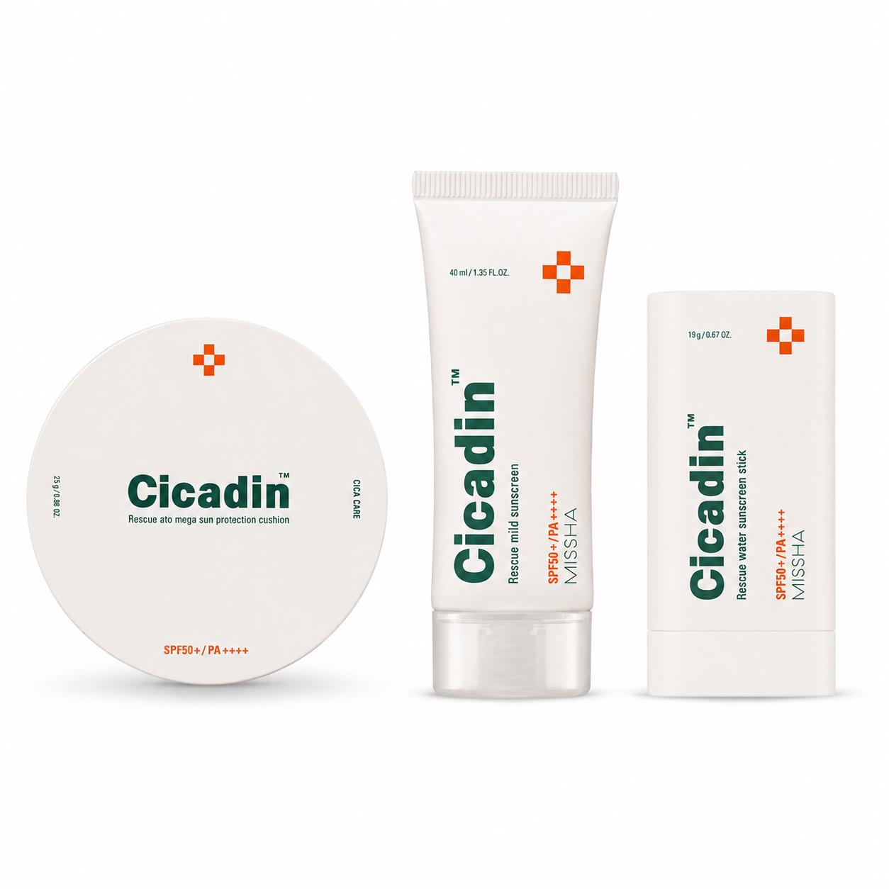 

MISSHA Cicadin Rescue Ato Mega Sun Protection Cushion SPF50+ PA++++ 25 г #Cushion + Cream + Stick