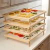 Mesh Food Dryer Holder Reusable Vegetables Meat Shelf Stackable Chili Air Drying Stands with Net for Home Kitchen