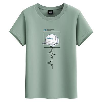 Summer Fashion Cotton Men T-shirt Round Neck Short Sleeve Loose Mans Tee Shirt Large Size