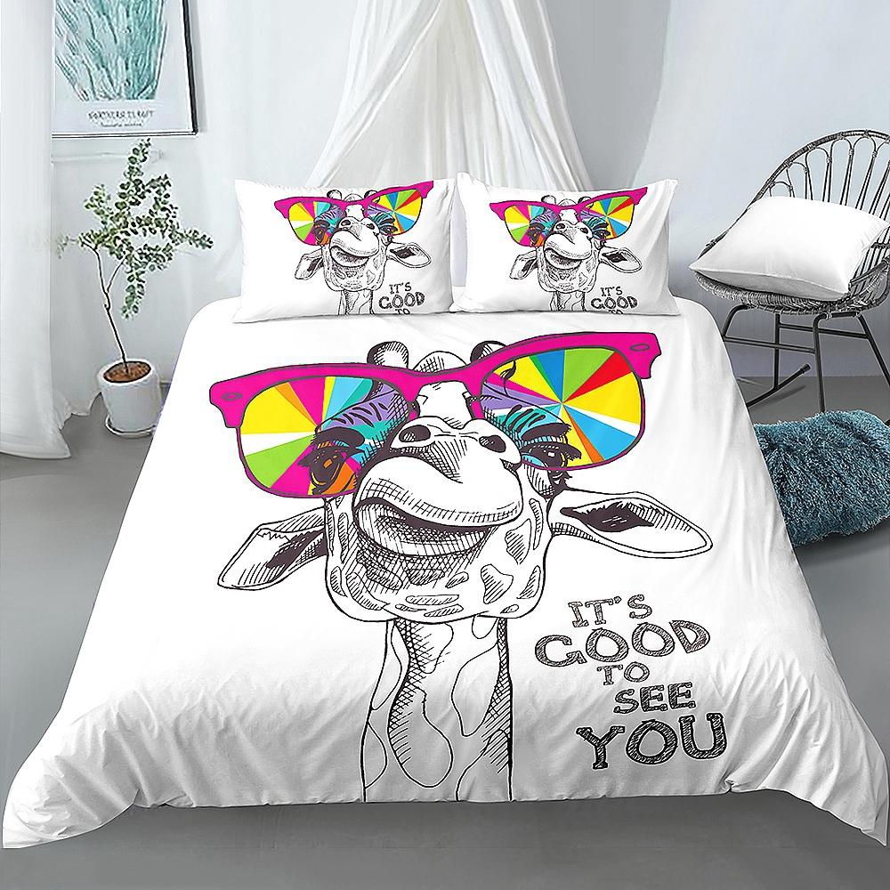 Alpaca Duvet Cover King Queen Size Kawaii Farm Animal Theme Bedding Set Kids Cartoon Llama Alpaca 2/3pcs Polyester Quilt Cover