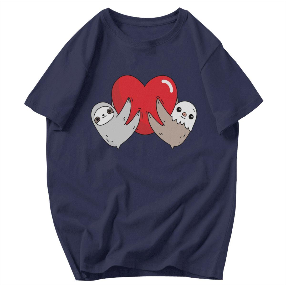

Men T Shirt Sloth Valentines Cotton Y2K Graphic Customized Unisex Tops T Shirts 4XL