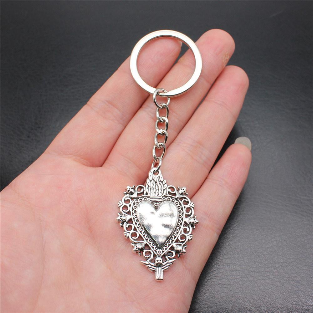 28mm Key Ring Couple Heart Love Minimalist Jewelry Components QY016