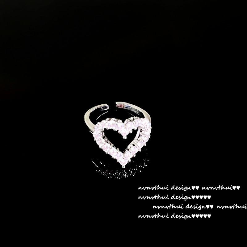 

Confession Love Gemstone Stacked Necklace, American Fine-Cut Plated 18K Gold Squashed Love Zircon Earrings Ring Combination