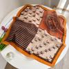 Old Money Wind Cashew Flower Cotton Brown Small Square Scarf Silk Scarf Scarf Shirt Shawl Hair Band Belt Scarf