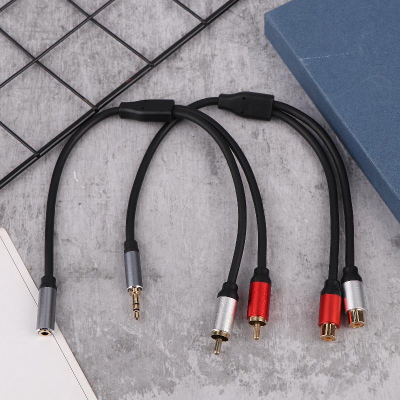 Stereo Audio Y Cable 2Rca Male To 3.5Mm Female Aux Jack Adapter Audio Cord For Computer Mp3 Phone Speaker Home Theater Dvd
