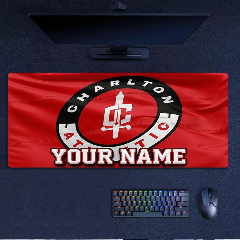 Custom Name,Charlton Athletic Mouse Pad, Large Gaming Desk Mat, Non-slip XXL Mousepad for Laptop & Tablet, Mini PC Playmat with Stitched Edges
