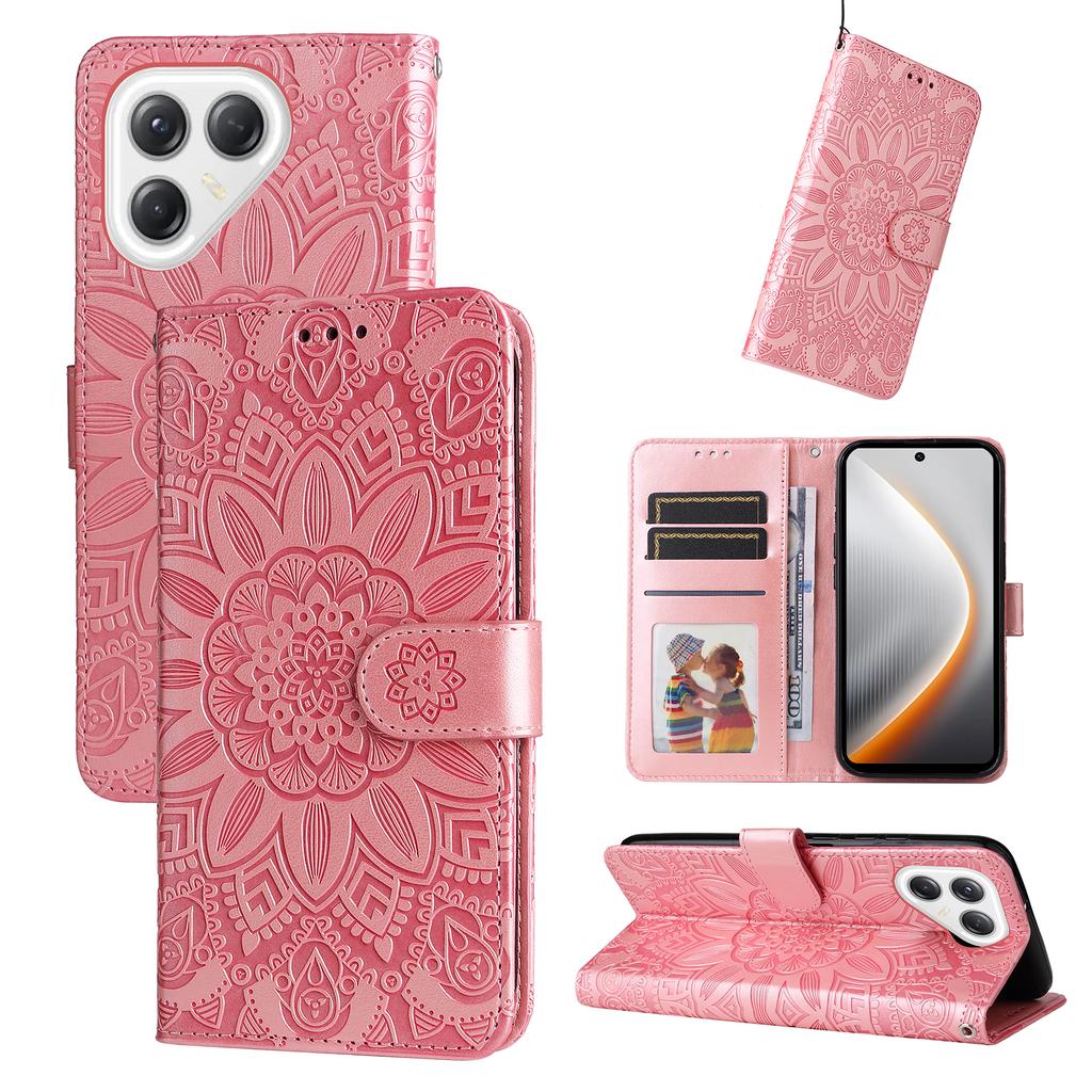 For TECNO Pova 7 Ultra 5G Case Sunflower Imprint Leather Wallet Phone Cover