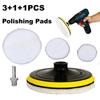 5/7Pcs 3/4/5/6/7 Inches Soft And Reusable Polishing Pads Car Buffing Wool Wheel Mop Kits For Car Polisher Drill Accessories