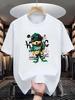 Unisexs Summer Fashion Casual Loose LargeSized Geometric BearPatterned Printed Sports RoundNeck ShortSleeved TShirt