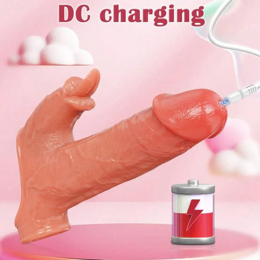 Elektryczna Bezprzewodowa Kontrola Zdalna Wielokrotnego Użycia Powiększacz Miękki Rękaw na Penisa Duży Wzrost Prawdziwy Członek Opóźniony Wytrysk Przedłużacz Kondom na Członka