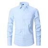 2025 Spring/Summer Men's Large Solid Color Casual Long Sleeve Shirt