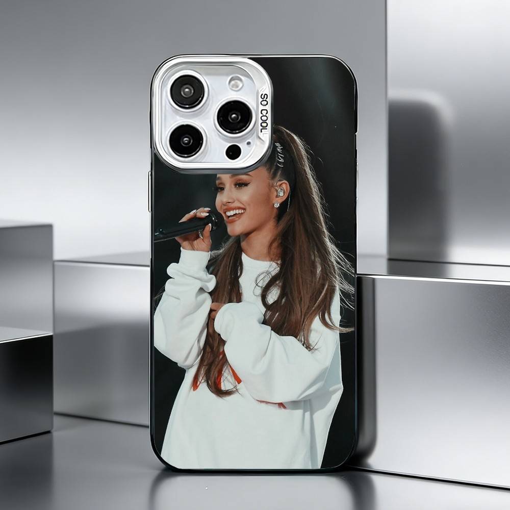S-Singer A-Ariana Grande Phone Case For iPhone 17,16,15,14,13,12,11 Plus,Pro Max,XS,Colored silver phone case