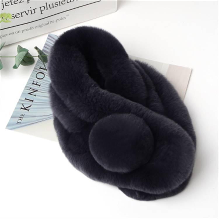 Unisex Faux Rex Rabbit Fur Snood: Cozy Korean Style Plush Neck Warmer for Winter