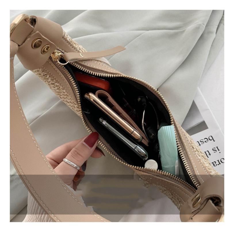 New Niche High-grade Fashion Elegant Crossbody Bag Leisure Holiday Shoulder Bag Straw Underarm Bag Women's Bag