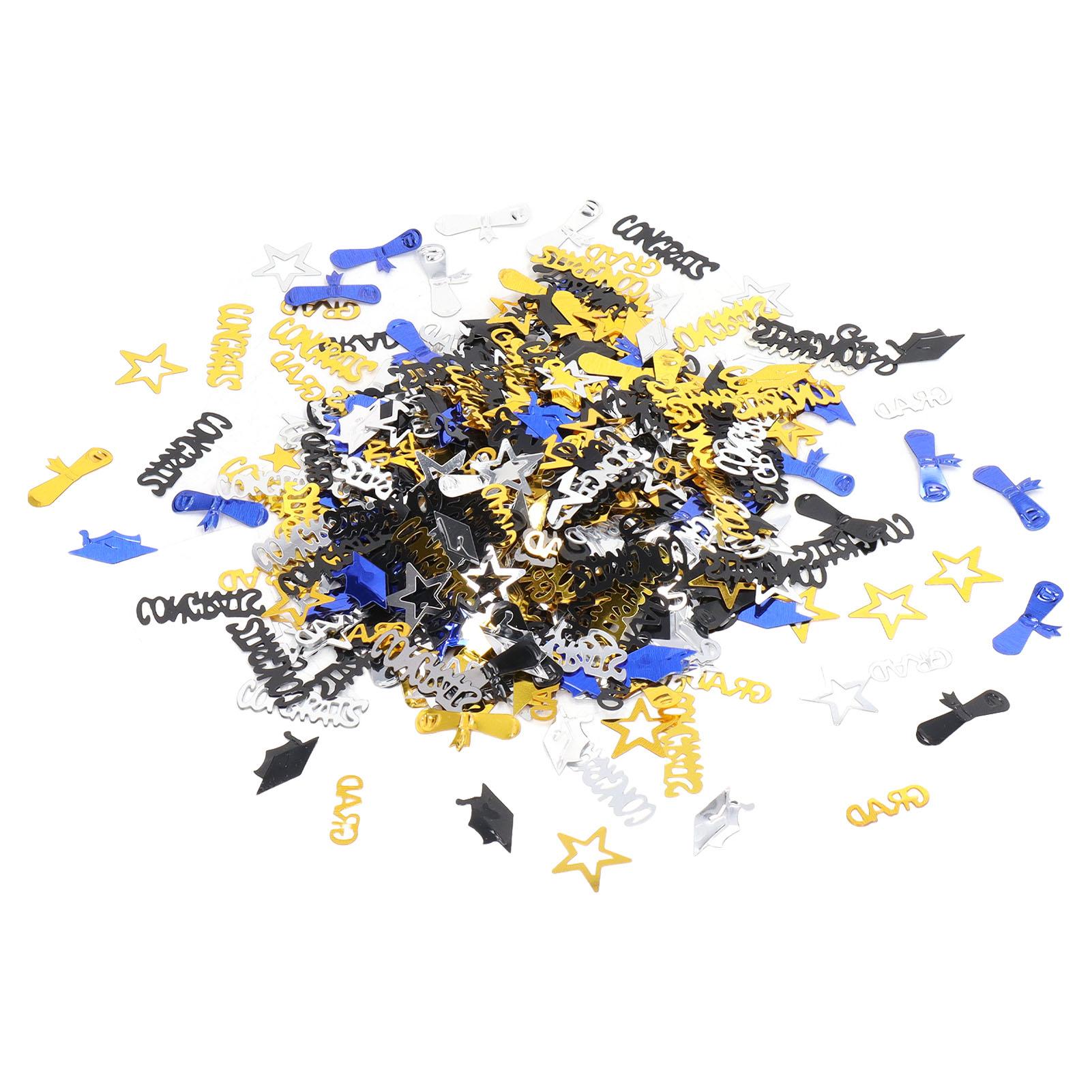 

Конфетти для выпускного стола, глянцевое, хорошее украшение, 100 г, праздничные украшения для школы Black Gold Silver Blue