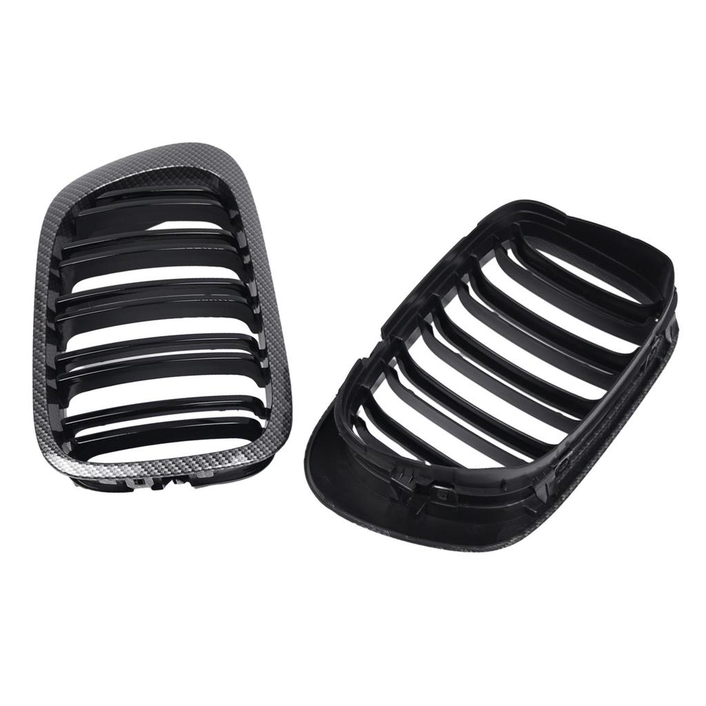 2Pcs Front Upper Chrome Frame Kidney Grilles Car Exterior Parts for BMW
