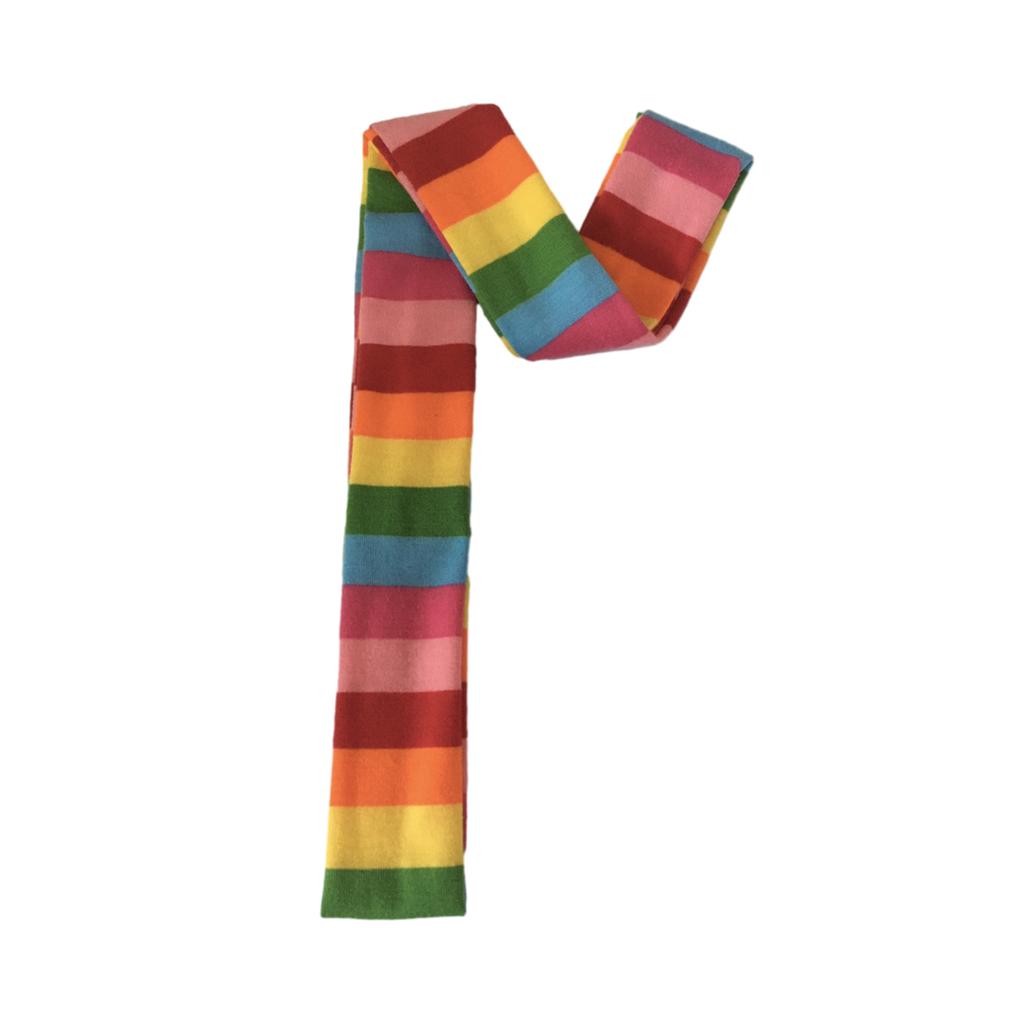 Trendy Unisex Harajuku Gothic Punk Rainbow Striped Scarf Long Skinny Scarves Neckerchief Versatile Neckwear for All Ages