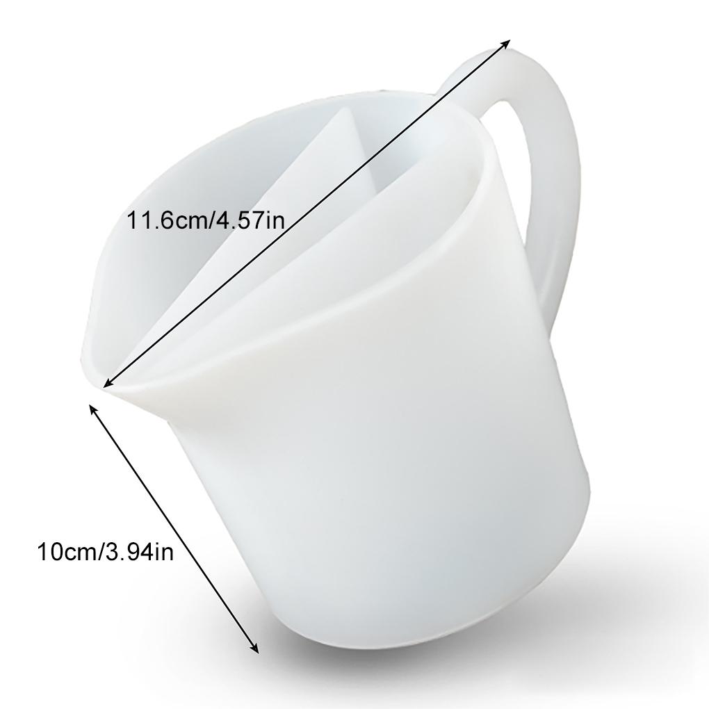 Fluid Art Silicone Split Pouring Cup 500ML with Dividers Reusable Mixing Cup for Epoxy Resin Acrylic Paint DIY Handmade Tool