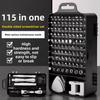 Ensemble d'outils matériels, jeu de tournevis combinés, 115-en-1 pour le démontage et la maintenance d'horloges, d'ordinateurs et de téléphones portables