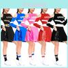 Bohemian Cheerleader Costume Set With Cotton Blend Fabric For Cosplay And Costume Parties