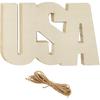 10 Pack 6 Inch Wood United States Crafts Unfinished Wooden United States Cutouts Wooden United States Hanging Ornaments DIY USA Craft Gift Tags for