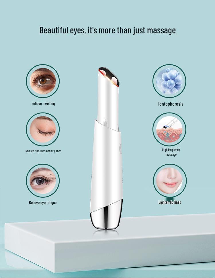 Cross-Border Electric Eye Massager: Color Light, Vibration, Heating, Eye Cream Enhancer - Reduces Fine Lines