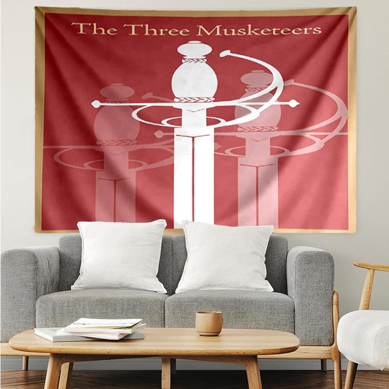 The Three Musketeers Print Tapestry, Backdrop, Easy Setup, Ideal for Bedroom, Office & Living Room, with Aesthetic Wall Hanging Decor.
