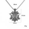 Nordic Mythology New Viking Face with Double Axe Protector Retro Pendant Necklace Trendy Accessories