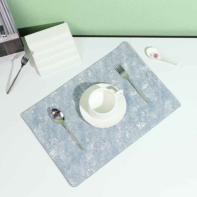 Imitation stone pattern placemat, heat insulation mat, Nordic wabi wind dining table mat, household easy-to-clean desktop protective mat, scratch