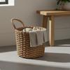 Woven Storage Basket with Handle Multi-Functional Handled Storage Basket Decorative Wicker Bin Versatile Long-Lasting