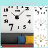 Large Diy 3d Frameless Number Wall Clock With Silent Movement And Mirror Finish