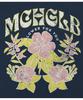 MATCHGLOBE Hawaiian Flower Crop Top (Navy)