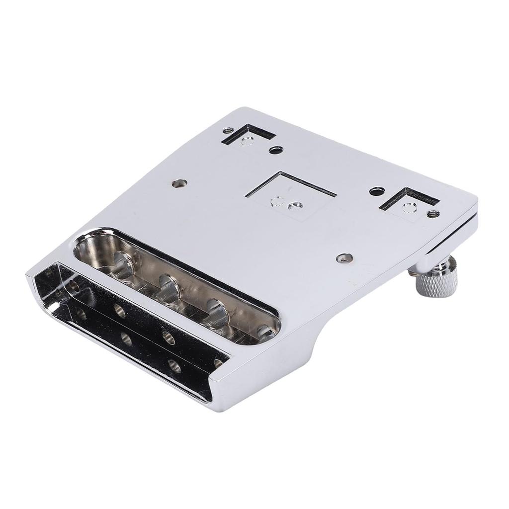 Luocute Bass Bridge for 18mm Zinc Alloy Saddle Assembly Rickenbacker, 4-String, Adjustable, Chromium-Plated