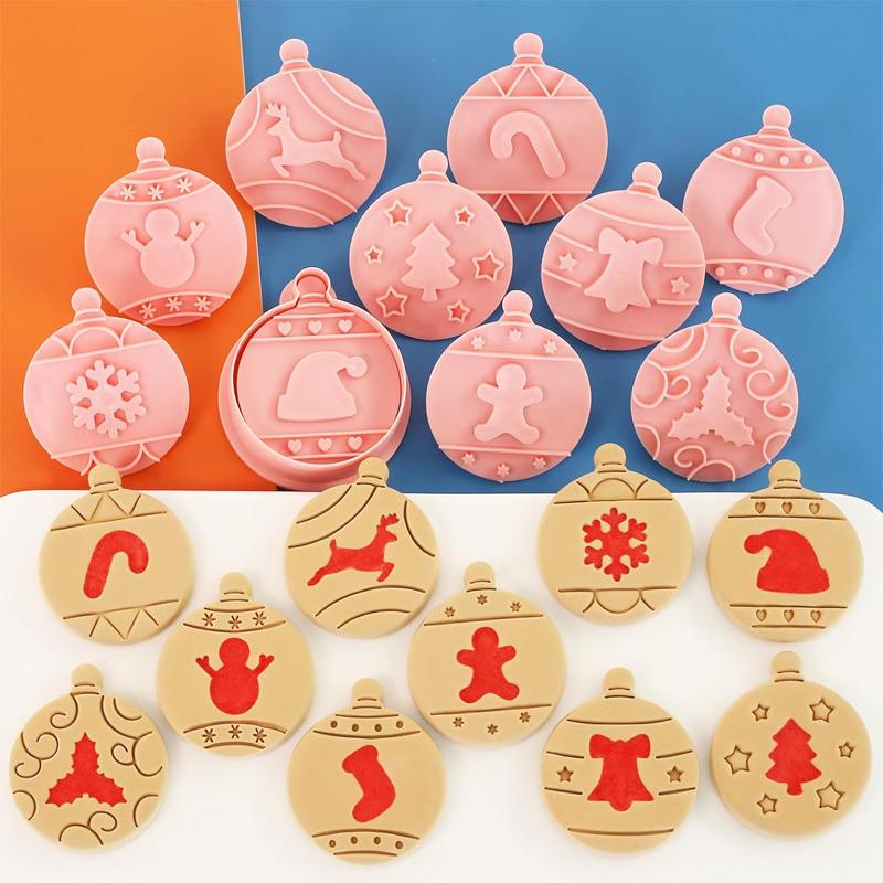 New Christmas Cartoon Snack Cookie Cutter Set 3D Embossing Mold Cookie Cutter Molds For Cake Kids Birthday Party Kitchen Tools