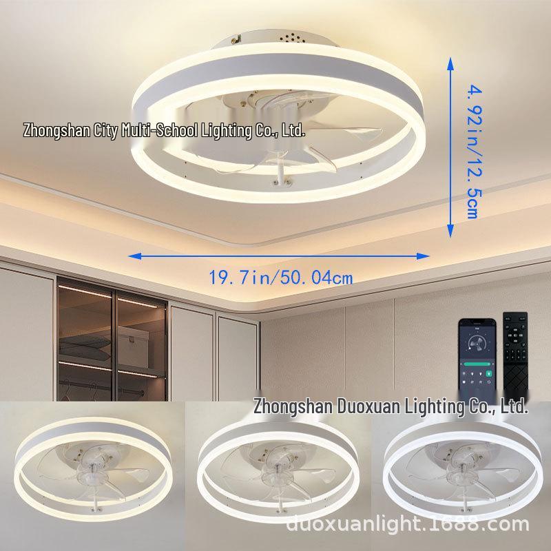 Modern Minimalist Ceiling Fan Light for Bedroom, UL Certified, 110V