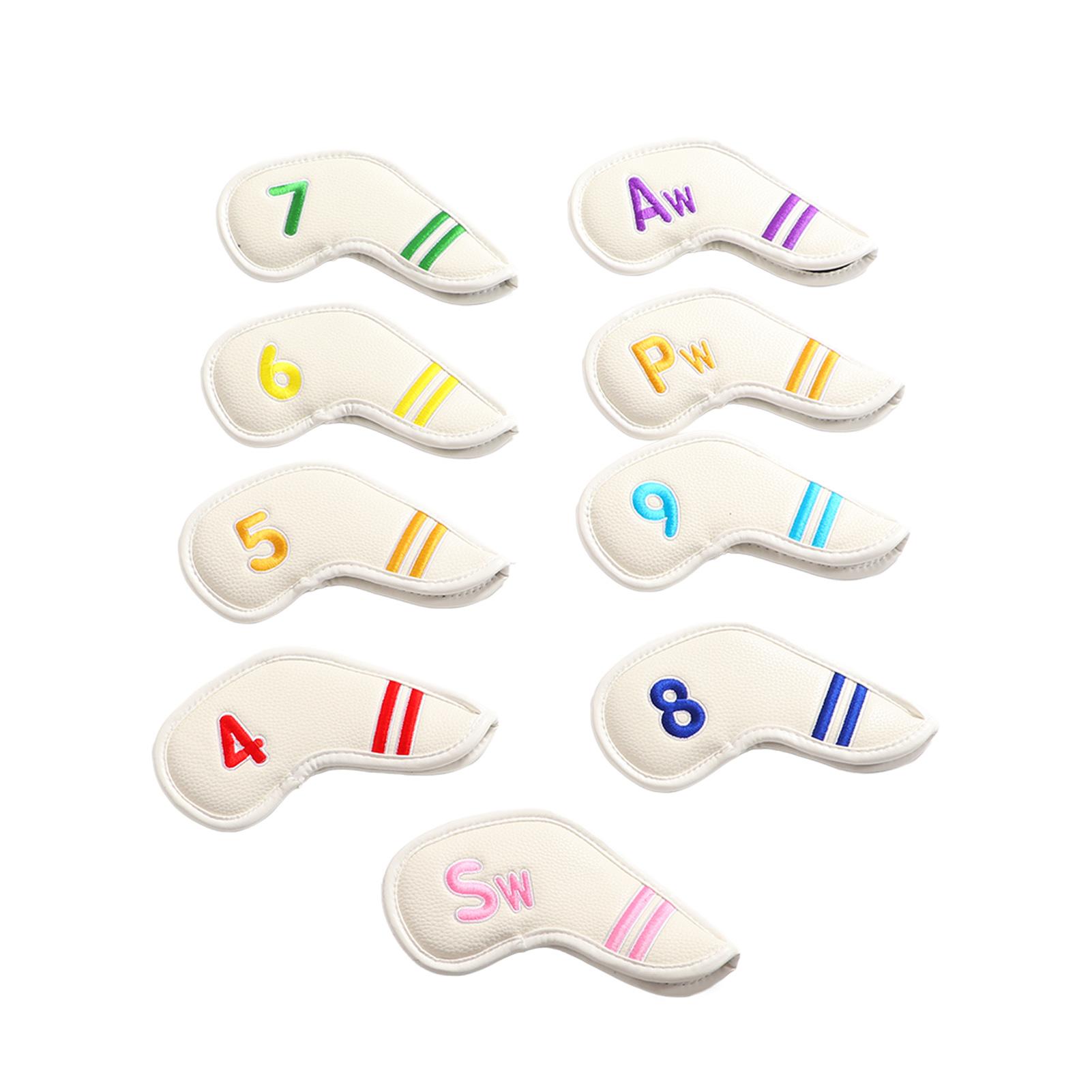 

Набор из 9 шт. Водонепроницаемые чехлы для гольф-клубов из ПУ с номерами, утолщенные флисовые чехлы для гольф-голов, набор, белый White белый