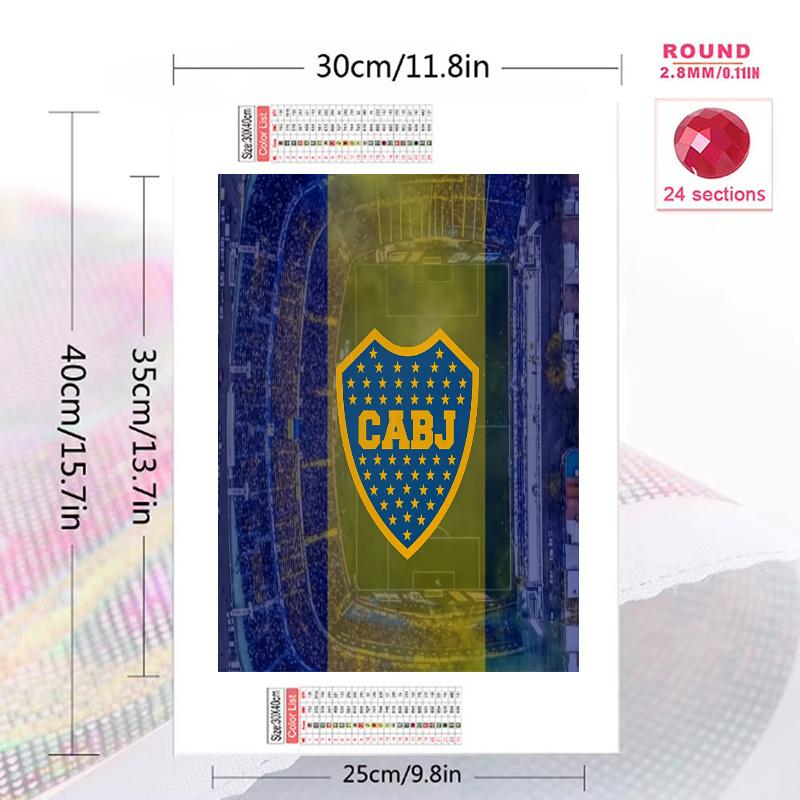 Boca Juniors logo Pattern 3pcs 100% Round Full Drill 5D DIY Diamond Painting Embroidery Cross Stitch Rhinestone Décor
