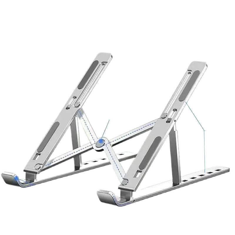 Aluminum Alloy Folding Laptop Cooling & Storage Stand, Portable & Adjustable