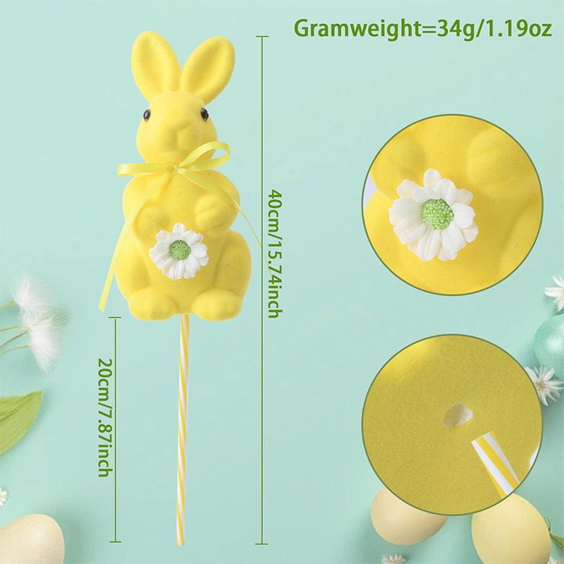 Easter Decoration Simulation Flocking Rabbit Desktop Window Party Props Home Decoration Spring Fat Rabbit Cutting Vase Accessory