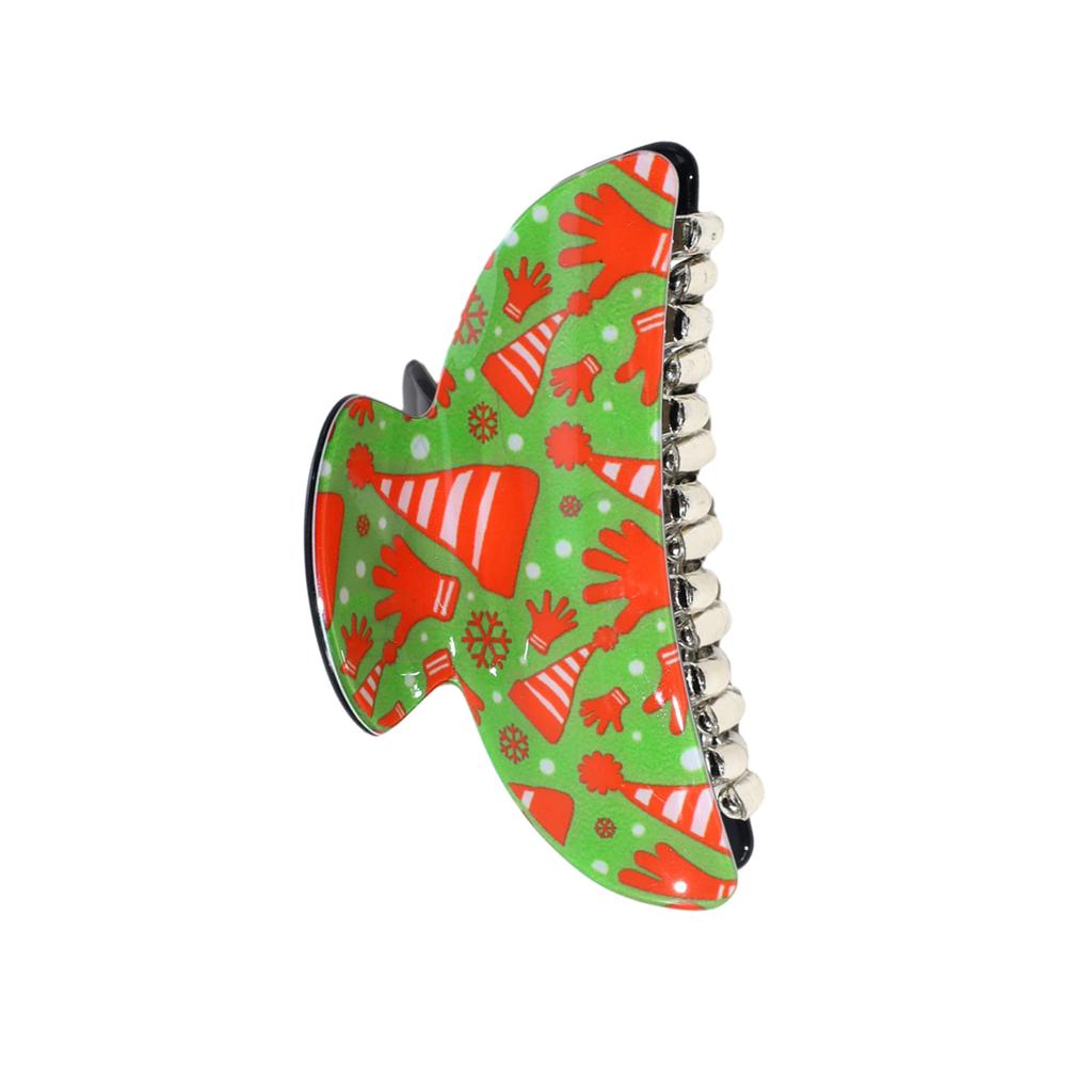 Christmas Theme Plastic Hair Claw Festival Photography Hair Accessories for Women Girls High Ponytail Anti-Slip Hairpins