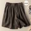 Women's Retro Wide-Leg Cotton Linen Pleated Pants - High Waist, Elastic, Casual and Artistic Summer Wear