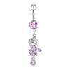 1Pcs Stainless Steel Cross-Border Hot-Selling Love Belly Button Ring 14G Tassel Pendant With Zirconia Belly Button Stud