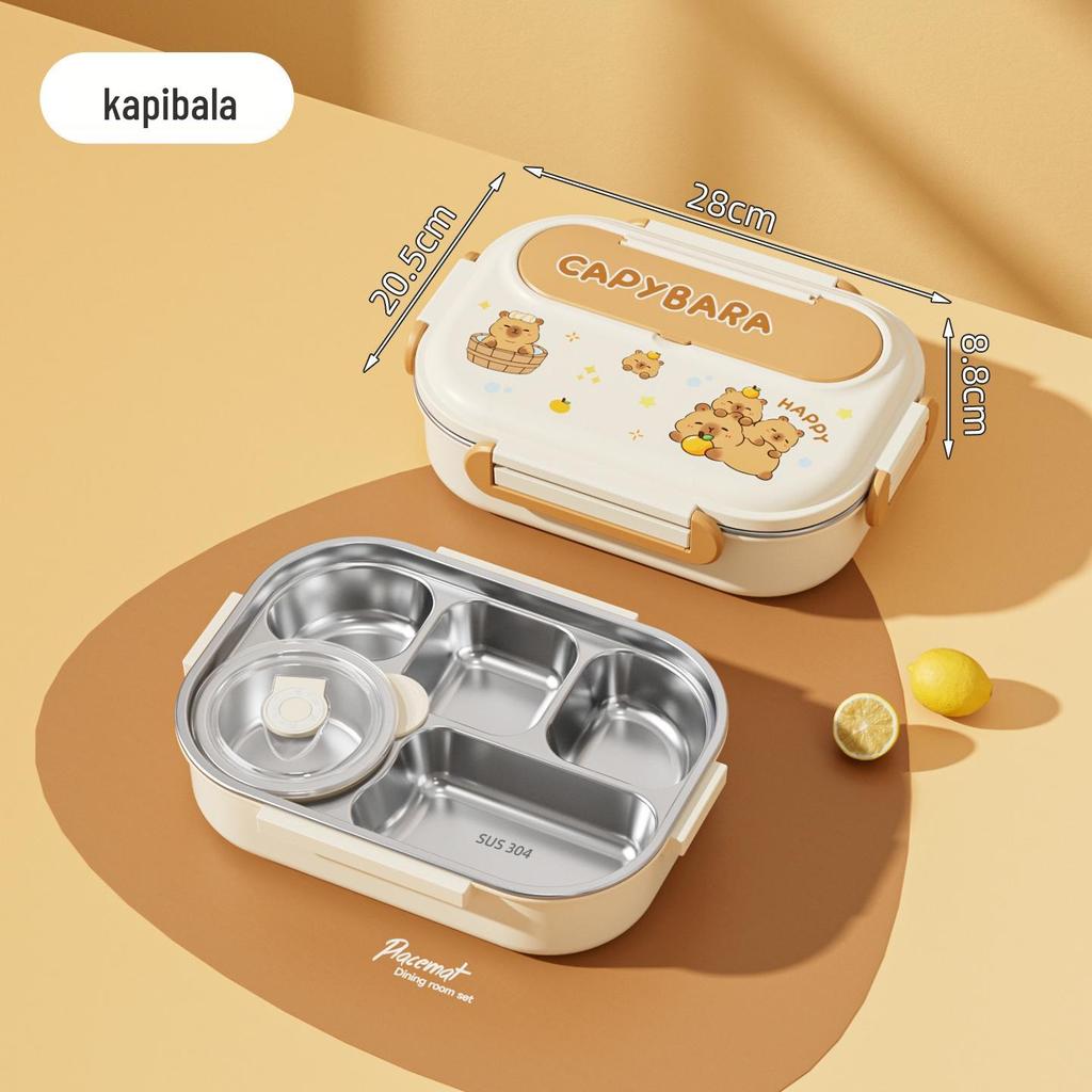 Fiambrera Isotérmica de Acero Inoxidable 304 - Bento Apto para Microondas para Oficina, Estudiantes y Niños