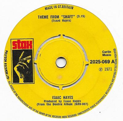 7-Zoll-Schallplatte ISAAC HAYES Theme From Shaft 2025069 STAX 1971 UK SoulFunk Gebraucht