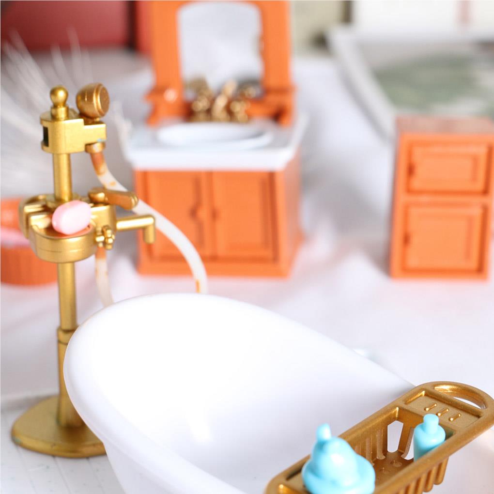 Spielzeugmodelle Mini-Möbel Spielmuster Kinder Subminiatur-Spielzeug Badezimmerszene Set Kugelform
