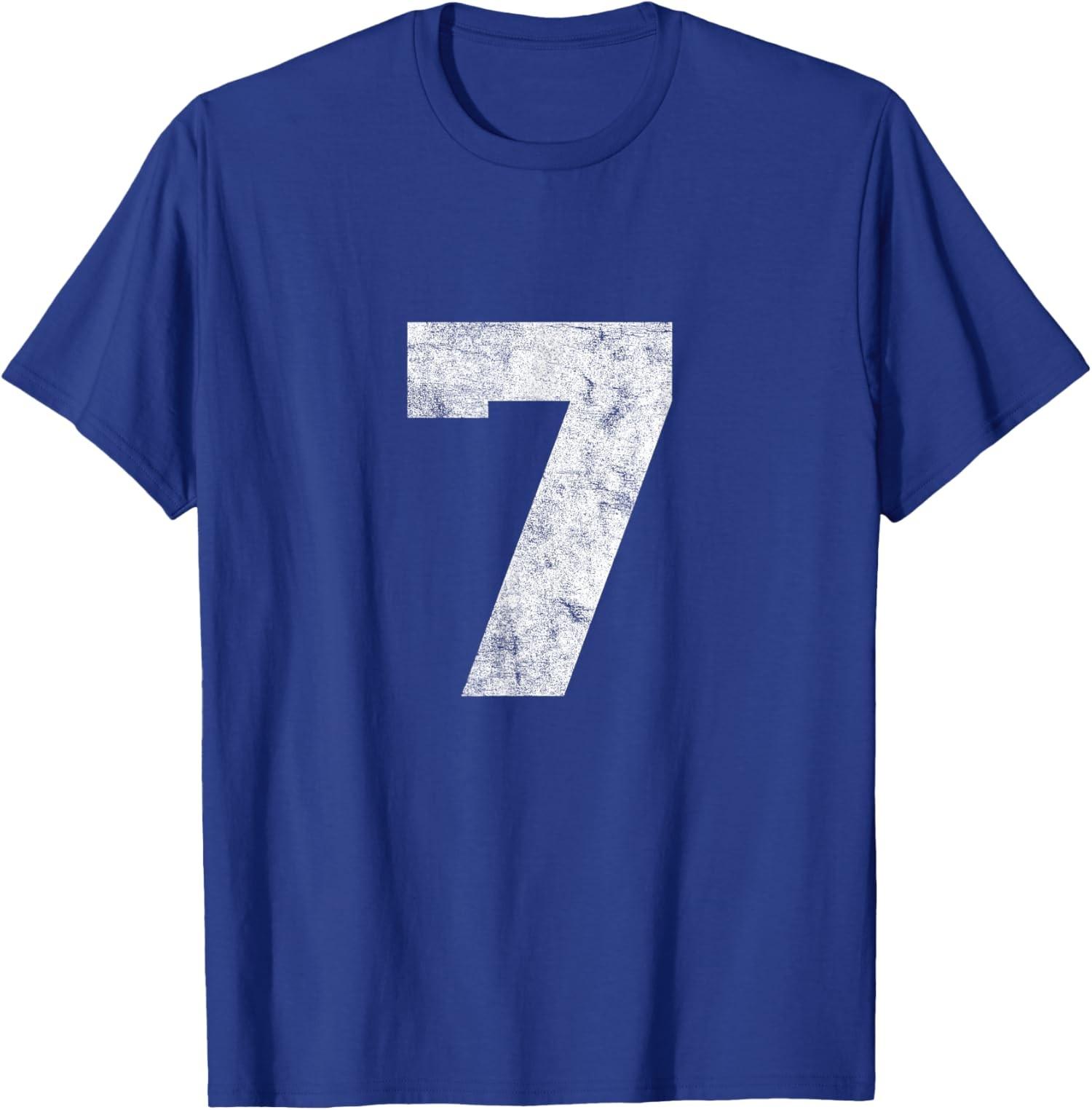 Lucky Number 7 Birthday Sports Player Team Athlete Unisex T-Shirt S