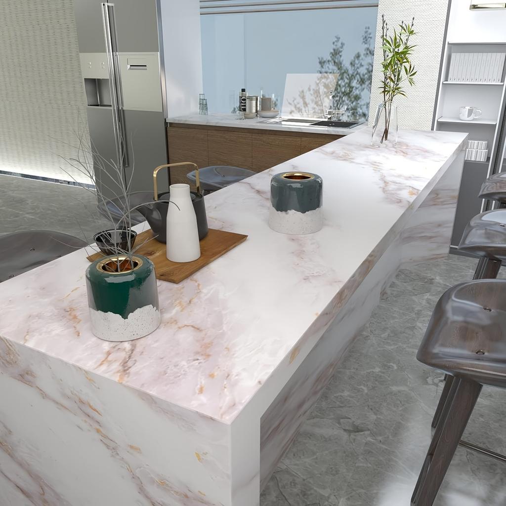 Matte Marble Self Adhesive Stickers for Kitchen Countertop Waterproof Removable Wallpaper for Bathroom Counter Table Furniture