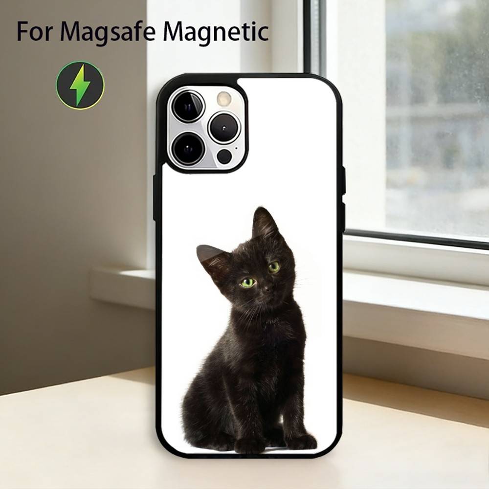 Cute Siamese Cat Phone Case For iPhone17,16,15,14,13,12,11 Plus,Pro Magnetic For Magsafe Wireless Charging
