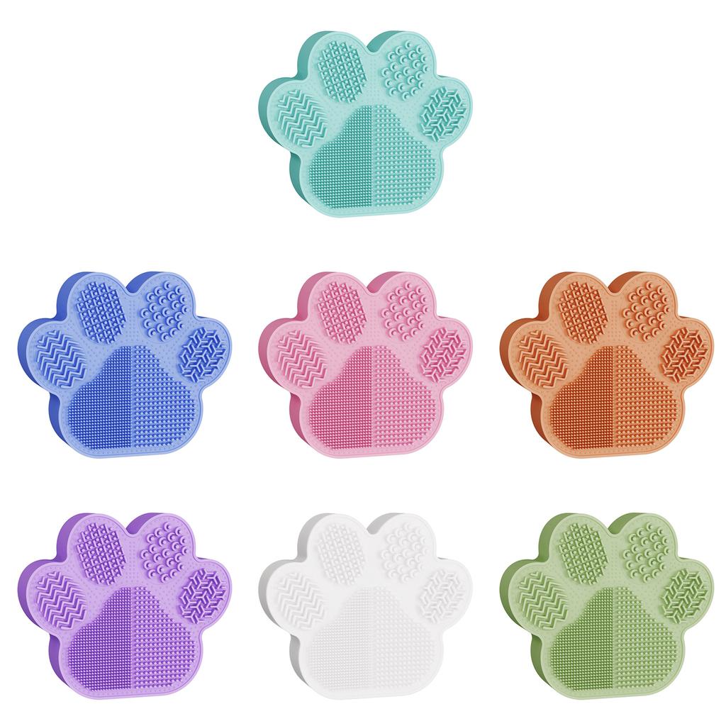 2-in-1 Makeup Brush Holder Silicone Textured Makeup Brush Cleaning Mat with Drying Holder